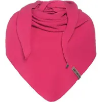 Knit Factory Liv Gebreide Omslagdoek - Driehoek Sjaal Dames - Katoenen sjaal - Zomersjaal - Luchtig en zacht - Zomer stola - Fuchsia - Felroze - Duurzaam - 190x85 cm - 100% Biologisch katoen