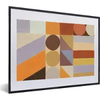 PosterMonkey Fotolijst incl. Poster - Geometrie - Vormen - Kleuren - Pastel - 60x40 cm - Posterlijst