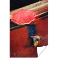 PosterMonkey Poster Man - Paraplu - Rood - Kleuren - 80x120 cm