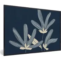 PosterMonkey Fotolijst incl. Poster - Bloemen - Blauw - Planten - Natuur - 120x80 cm - Posterlijst