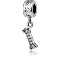 Fler | 925 Sterling Zilver Bedel | Honden Bot | Kristal | Past op populaire bedel armbanden (standaard - 3mm) | armbandbedel | Bedels | Kerstcadeau | Sinterklaas kado | Valentijnsdag cadeau