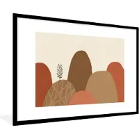 PosterMonkey Fotolijst incl. Poster - Bergen - Pastel - Abstract - Kleuren - 90x60 cm - Posterlijst