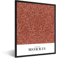 PosterMonkey Fotolijst incl. Poster - Bladeren - Planten - Morris - Bruin - 30x40 cm - Posterlijst