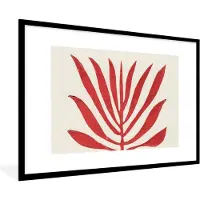 PosterMonkey Fotolijst incl. Poster - Plant - Rood - Bladeren - Abstract - 120x80 cm - Posterlijst