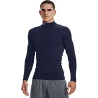 Under Armour UA CG Armour Comp Mock-BLU Heren Sportshirt - Midnight Navy - Wit