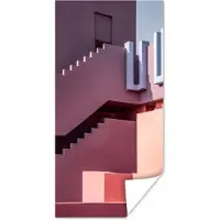 PosterMonkey Poster Architectuur - Kleuren - Pastel - Huis - 60x120 cm