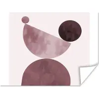 PosterMonkey Poster Vormen - Abstract - Pastel - Roze - 40x30 cm