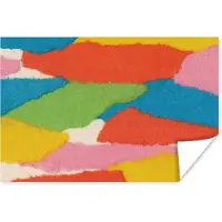 PosterMonkey Poster Abstract - Vormen - Rood - Groen - Retro - 30x20 cm