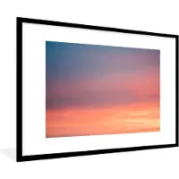 PosterMonkey Fotolijst incl. Poster - Zon - Lucht - Wolken - Roze - 90x60 cm - Posterlijst