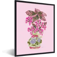 PosterMonkey Fotolijst incl. Poster - Bloemen - Vaas - Roze - Planten - 60x80 cm - Posterlijst