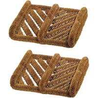 Benson Schoenen borstelmat/schoenenveger - 2x - kokosvezels - 30 x 35 cm - Voetenveger