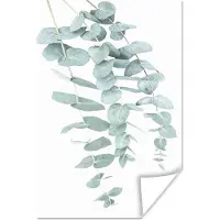 PosterMonkey Poster Planten - Groen - Natuur - Wit - Bladeren - 60x90 cm