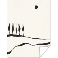PosterMonkey Poster Landschap - Abstract - Zwart - Wit - 60x80 cm