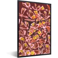 PosterMonkey Fotolijst incl. Poster - Bruin - Retro - Vlinders - Dieren - Hippie - 80x120 cm - Posterlijst