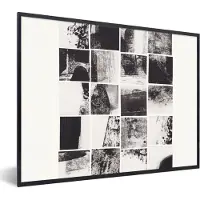 PosterMonkey Fotolijst incl. Poster - Mozaïek - Abstract - Zwart - Wit - 40x30 cm - Posterlijst