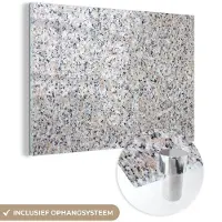 MuchoWow Glasschilderij 180x120 cm - Schilderij acrylglas - Graniet - Structuren - Design - Steen - Foto op glas - Schilderijen