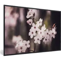 PosterMonkey Fotolijst incl. Poster - Bloemen - Wit - Natuur - Plant - Bloesem - 90x60 cm - Posterlijst
