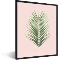 PosterMonkey Fotolijst incl. Poster - Plant - Groen - Roze - Natuur - 60x80 cm - Posterlijst