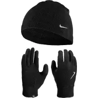 Nike Fleece Muts en Handschoenen Set Dames Zwart Zilver