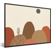 PosterMonkey Fotolijst incl. Poster - Bergen - Pastel - Abstract - Kleuren - 40x30 cm - Posterlijst