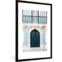 PosterMonkey Fotolijst incl. Poster - Deur - Hout - Groen - Huis - 80x120 cm - Posterlijst