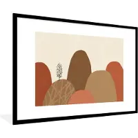 PosterMonkey Fotolijst incl. Poster - Bergen - Pastel - Abstract - Kleuren - 120x80 cm - Posterlijst