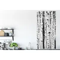 PosterMonkey Poster Bomen - Hout - Zwart wit - Natuur - 80x160 cm