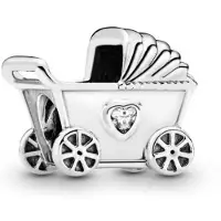Fler | Bedel | Past op populaire bedel armbanden (standaard - 3mm) | armbandbedel | Kinderwagen | Hangbedel Charm | 925 Sterling Zilver | Armband Kraal | Kerstcadeau | Sinterklaas Cadeau