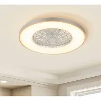 LumenXL Slimme grijze plafondventilator incl. afstandsbediening, TUYA Wifi app en RGB functie - Starry