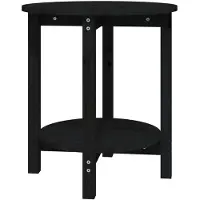 vidaXL Salontafel Ø 55x60 cm massief grenenhout zwart