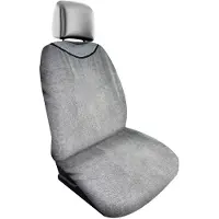 Dunlop Badstof Autostoelhoezen 130 X 70 Cm - Universele Pasvorm - Machinewasbaar - Grijs