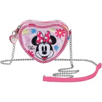 Disney Minnie Mouse - Schoudertasje - Hartje - 3D - Floral - Roze - 11,5 x 10 x 5,5 cm