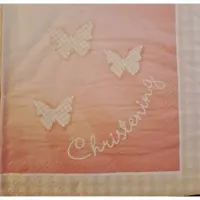 Amscan 32 roze servetten Christening doop