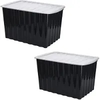 Bathroom Solutions 3x Stuks Opbergdozen/organizers met deksel - kunststof - 84 Liter - Opbergbox