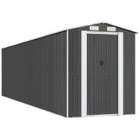vidaXL Tuinschuur 192x772x223 cm gegalvaniseerd staal antracietkleurig