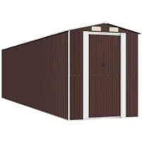 vidaXL Tuinschuur 192x772x223 cm gegalvaniseerd staal donkerbruin