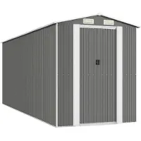 vidaXL Tuinhuis, lichtgrijs, 192x523x223 cm, verzinkt staal