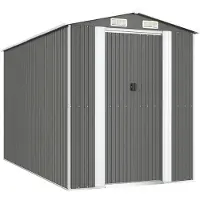 vidaXL Tuinhuis, lichtgrijs, 192x357x223 cm, verzinkt staal