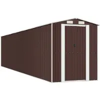 vidaXL Tuinschuur 192x938x223 cm gegalvaniseerd staal donkerbruin