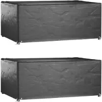 vidaXL Tuinmeubelhoezen 2 st 8 oogjes rechthoekig 180x122x75 cm