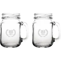 Fusion Gegraveerde set Drinkglazen 45cl Opa + Oma 60 jaar getrouwd