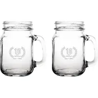 Fusion Gegraveerde set Drinkglazen 45cl Opa + Oma 10 jaar getrouwd