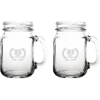 Fusion Gegraveerde set Drinkglazen 45cl Papa + Mama 60 jaar getrouwd
