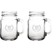 Fusion Gegraveerde set Drinkglazen 45cl Opa + Oma 30 jaar getrouwd