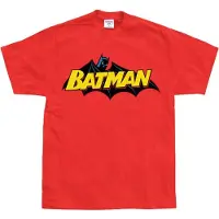 DC Comics Batman Heren Tshirt -M- Retro Logo Rood