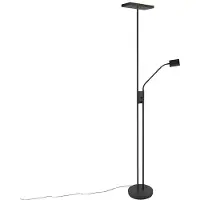 QAZQA Moderne vloerlamp zwart incl. LED en dimmer met leeslamp - Jazzy