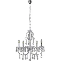 LUCANDE Kroonluchters , Solveig, dimbare, Metallic, Woonkamer, Kristal, Antiek