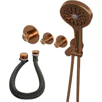 Brauer Copper Edition inbouw badkraan met badvulcombinatie en 3 standen handdouche geborsteld koper PVD