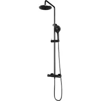 Brauer Gunmetal Carving opbouw regendouche met 20cm douchekop en 3 standen handdouche gunmetal geborsteld PVD