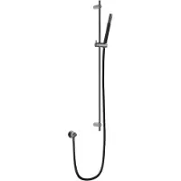 Hotbath Glijstangset archie met wanduitlaat doucheslang 150 cm staafhanddouche geborsteld gunmetal pvd